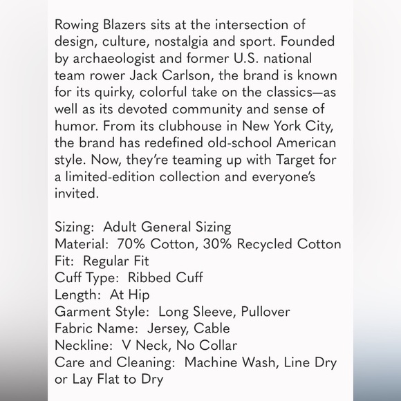 Adult Croquet Stripe Cable-Knit Sweater from Rowing Blazers × Target new - Picture 11 of 11